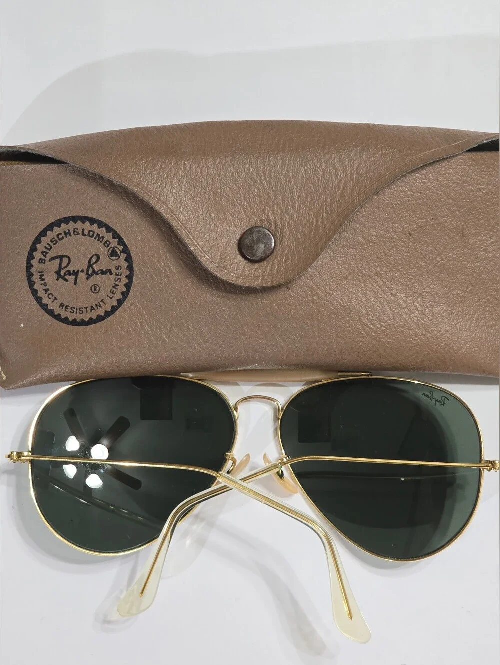 Vintage 60s Ray-Ban Men’s Gold Aviator Sunglasses 62[]14